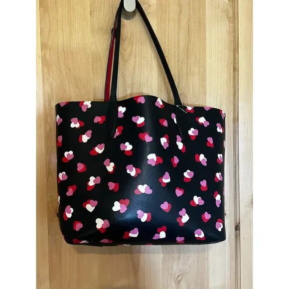 Kate Spade New York Flutter Hearts Large Reversible Tote Bag EUC ☔️ - Picture 2 of 11